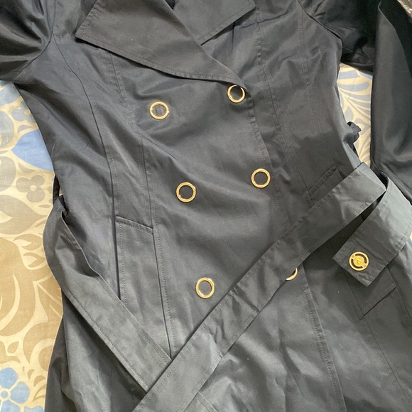 Anne Klein Double-Breasted Hooded Trench Coat - Picture 7 of 8